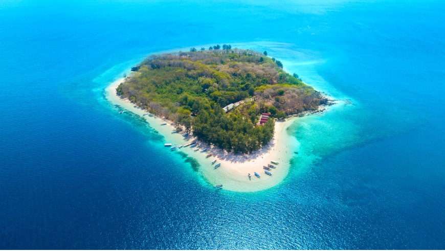 Gili Nanggu Island with Aquamarine Water