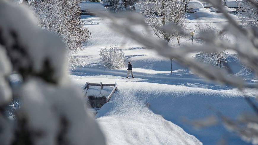 walking with snowshoes in Trentino