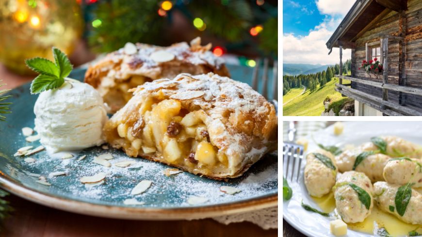 apple strudel and traditional Trentino food