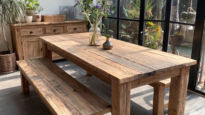 Reclaimed wood used for furniture design