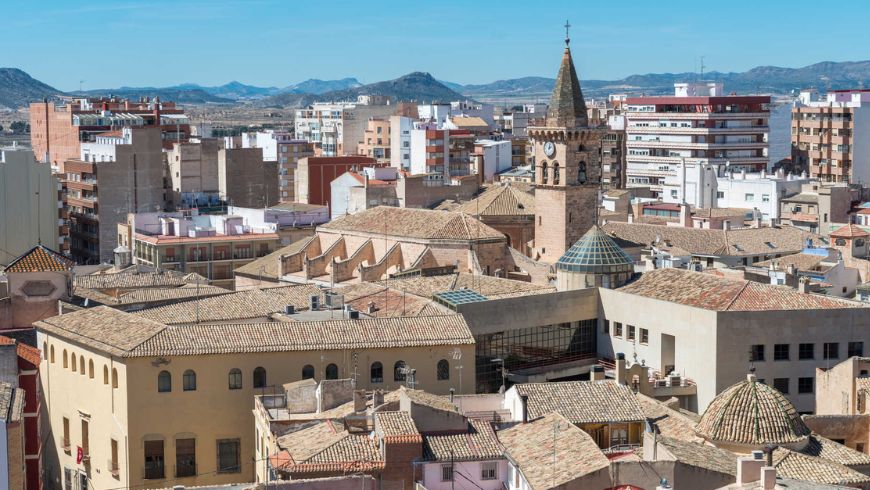 Aerial view of the city of Villena