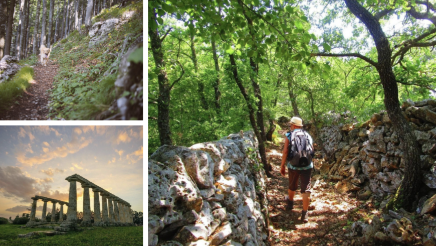 trekking at Parco della Murgia and greek temple 