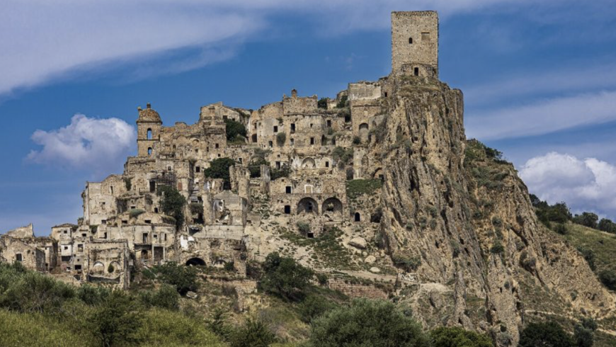 The ghost town of Craco near Matera