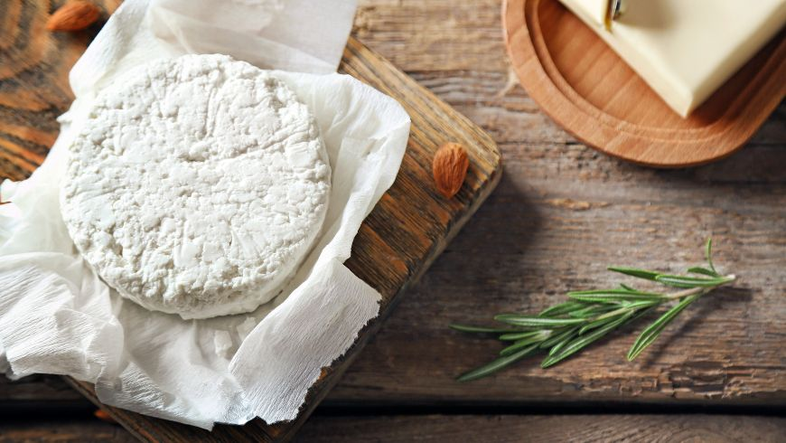 Local cheeses from Valsassina including goat cheese quartirolo and taleggio