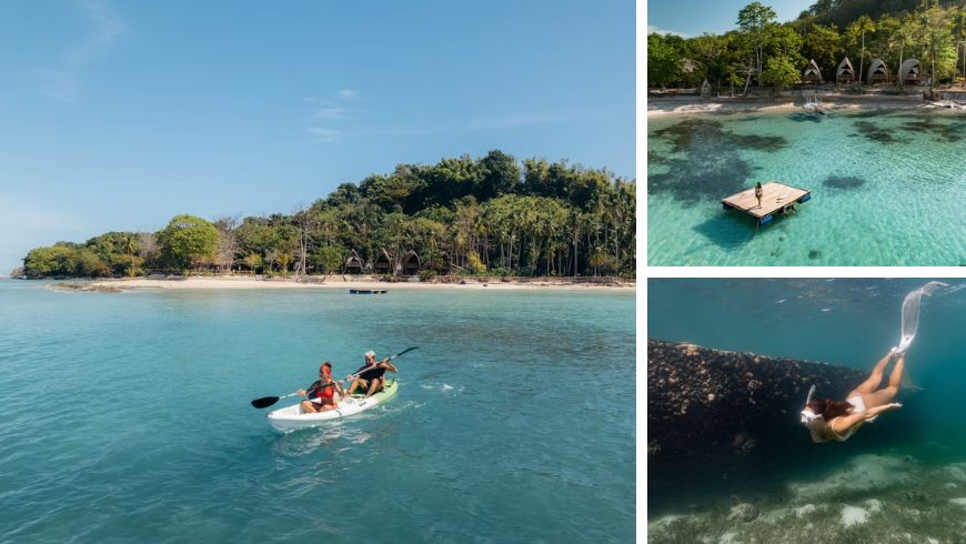 kayak, snorkeling at isla experience in in Northern Palawan, Philippines