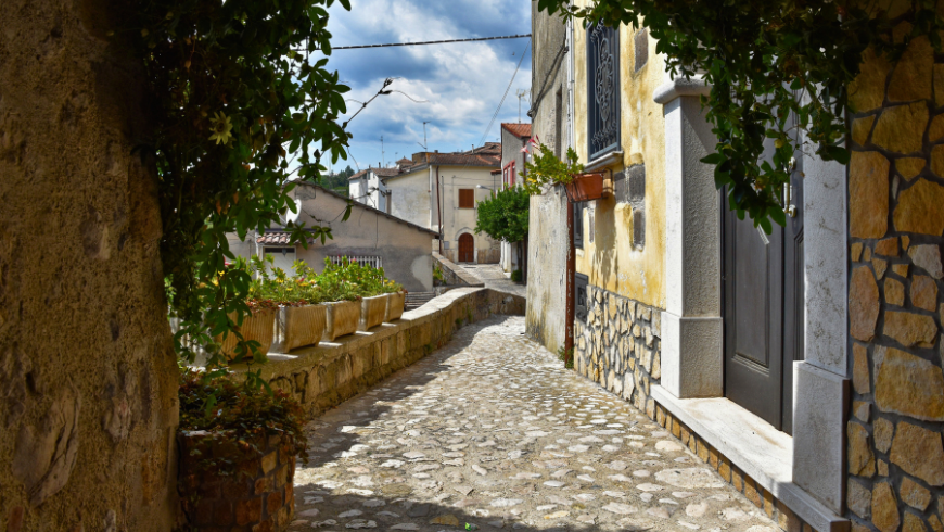 The village of Caiazzo in the Middle Volturno Valley