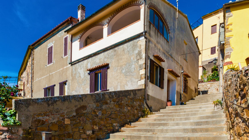 The village of Scarlino, in Tuscany