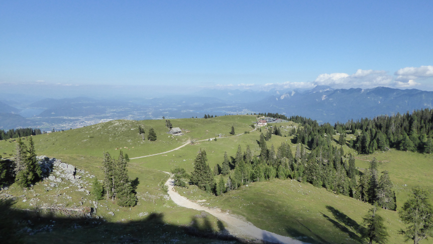 Aerial view of the landscape in Carinthia, Austria