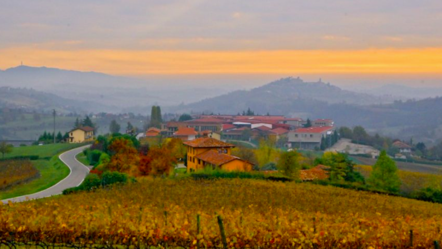 Sunset in Cocconato d'Asti, Piemonte, in Italy 