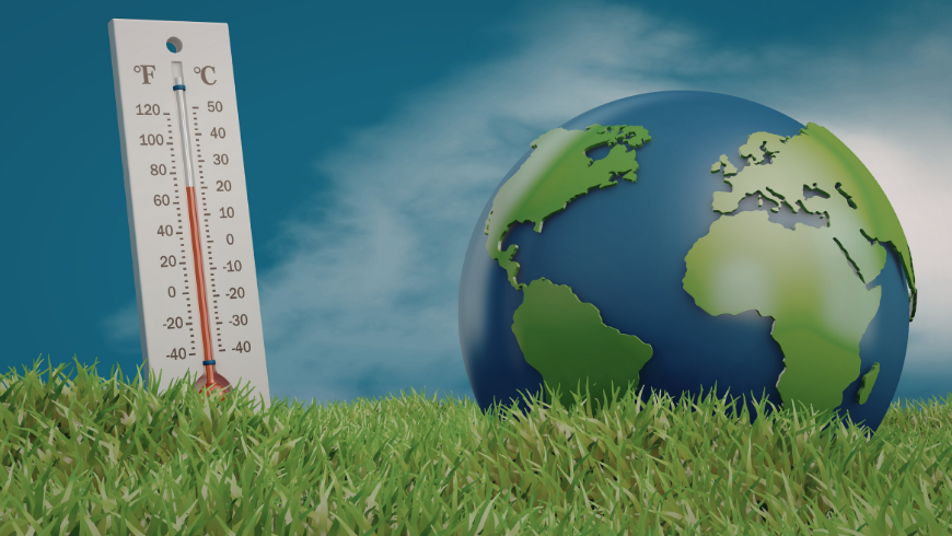 Global warming indicator on earth