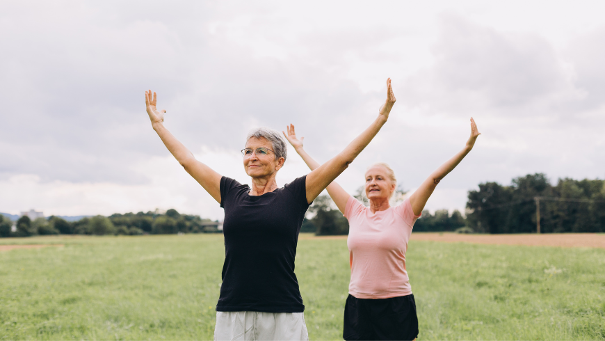 women practicing Tai Chi Chuan, slowing down and breathing