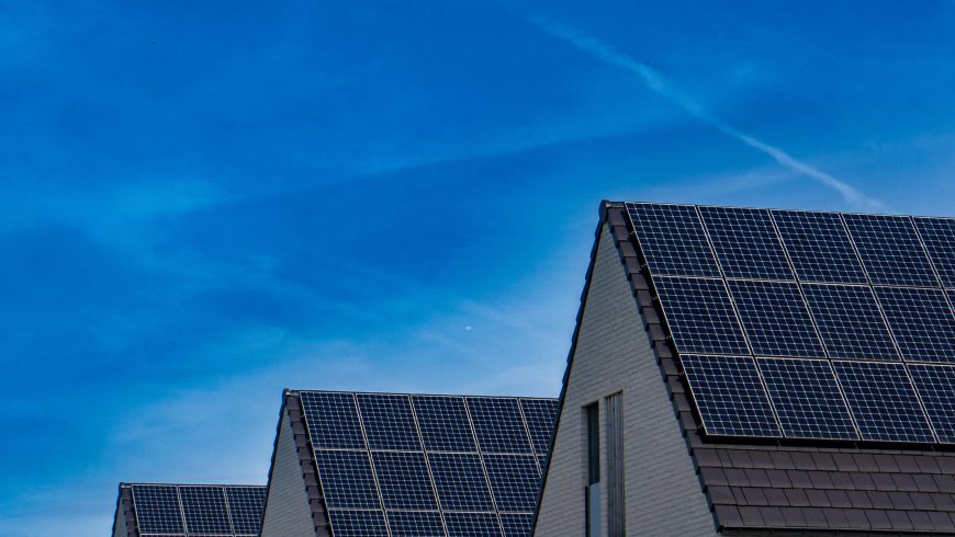 Solar panels on residential roofs photo by Budget Bizar