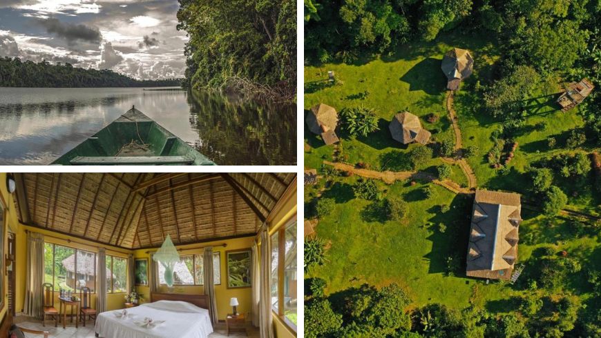 Hacienda Tambopata Lodge surrounded by the Amazon rainforest near Tambopata National Reserve, Peru