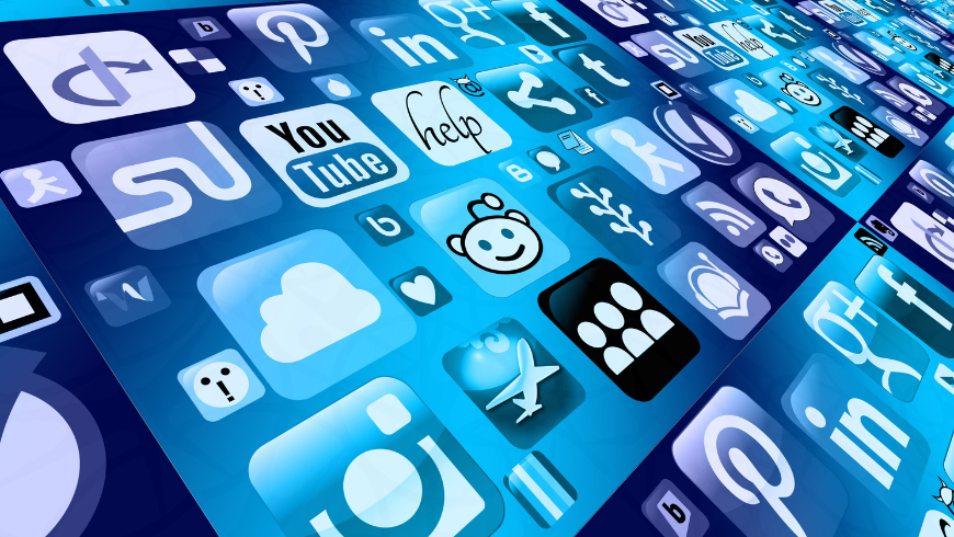Smartphone screen displaying icons and logos of various digital applications.