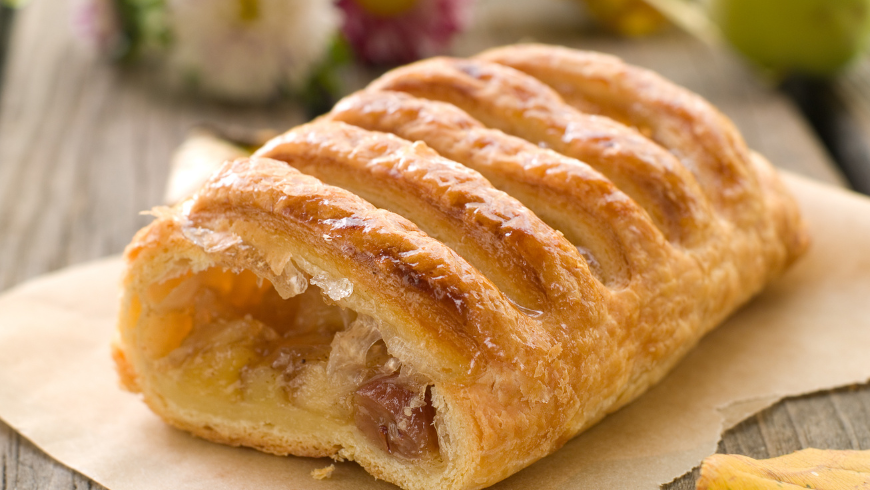 Apple strudel, a traditional Trentino dessert served in Rovereto.