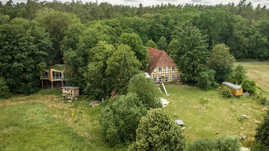 BIO-Hotel Kenners Landlust surrounded by forests and nature, an eco-friendly hotel offering a peaceful retreat for sustainable travellers.