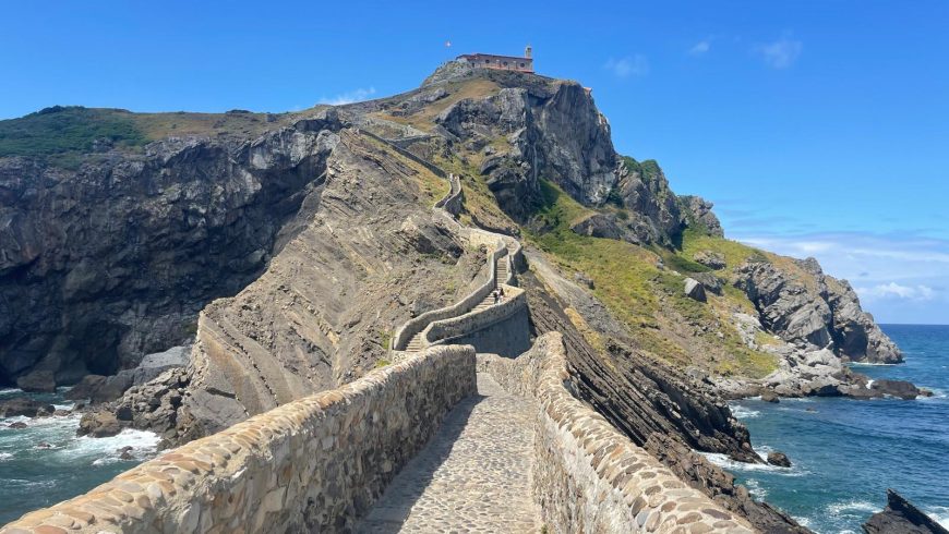 narrow and scenic stone stairway leading to the Hermitage of San Juan de Gaztelugatxe