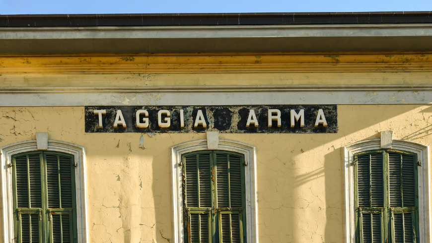 Taggia Arma, detail of a historic building in Arma di Taggia (Imperia)