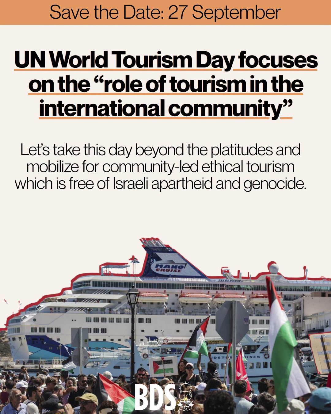 Ethical tourism free of Israeli apartheid and genocide: the event of BDS