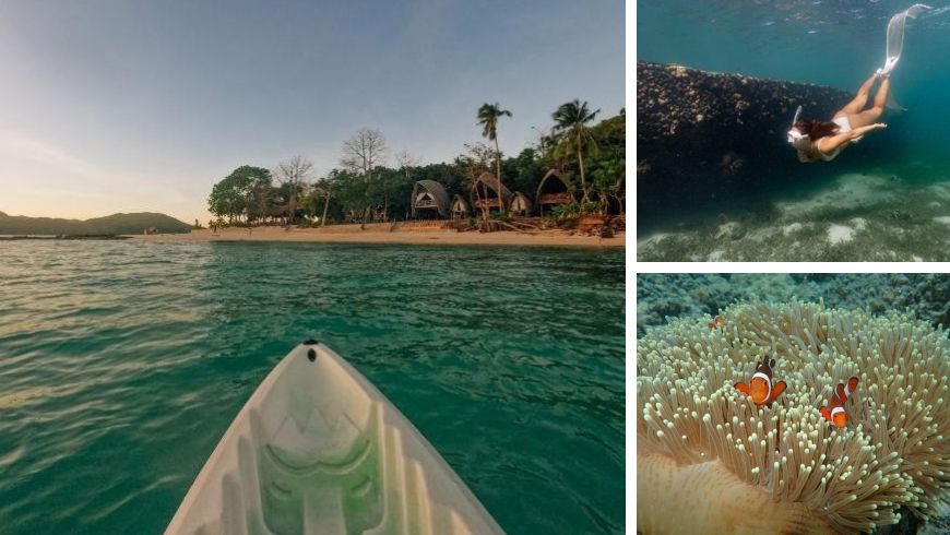 Canoeing and snorkelling in Palawan, Philippines