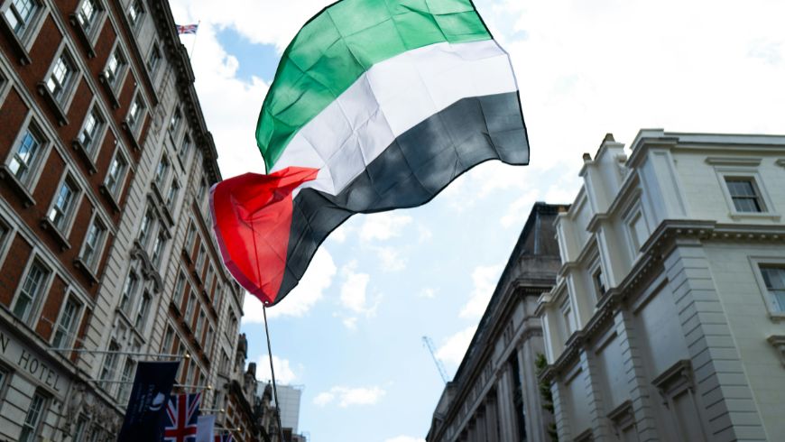 Palestinian flag in London
