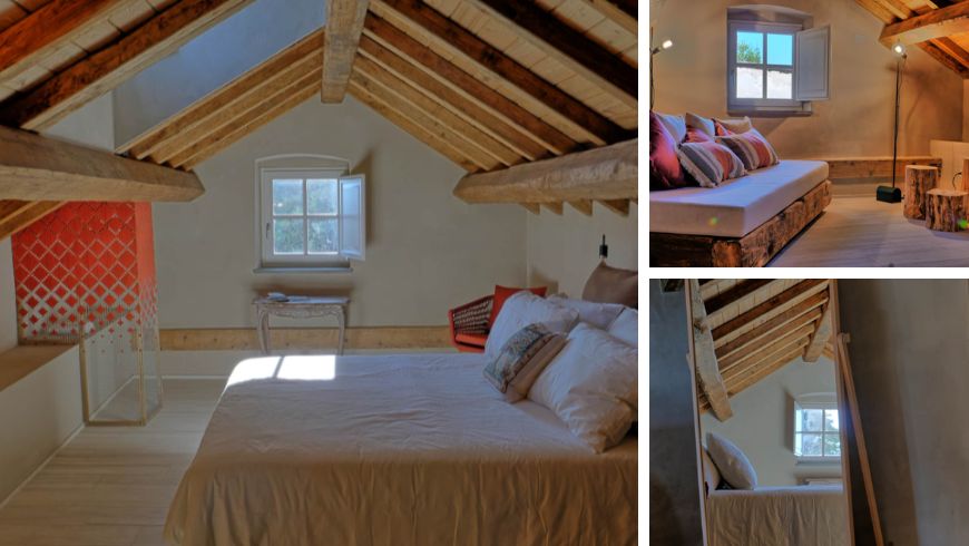 La Collina di San Rocco Country House: bedrooms with natural materials