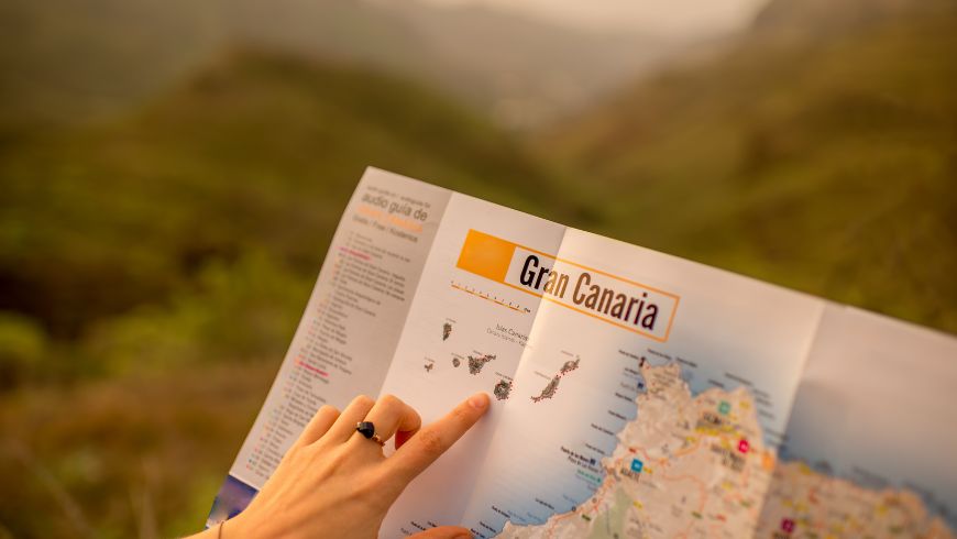 Geographical map of the Canary Islands in the Atlantic Ocean, off the northwestern coast of Africa