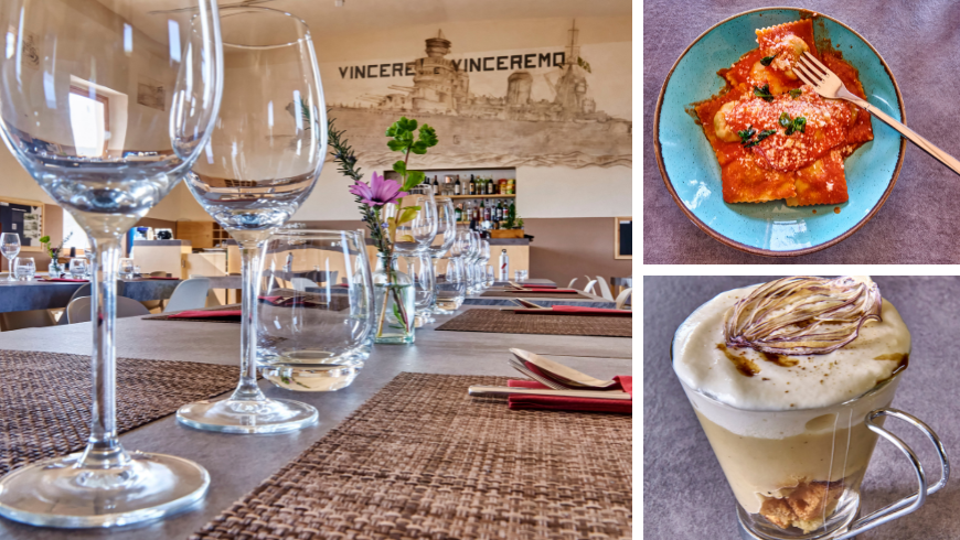 Vegetarian menu featuring local and speciality products at Rifugio di Mare