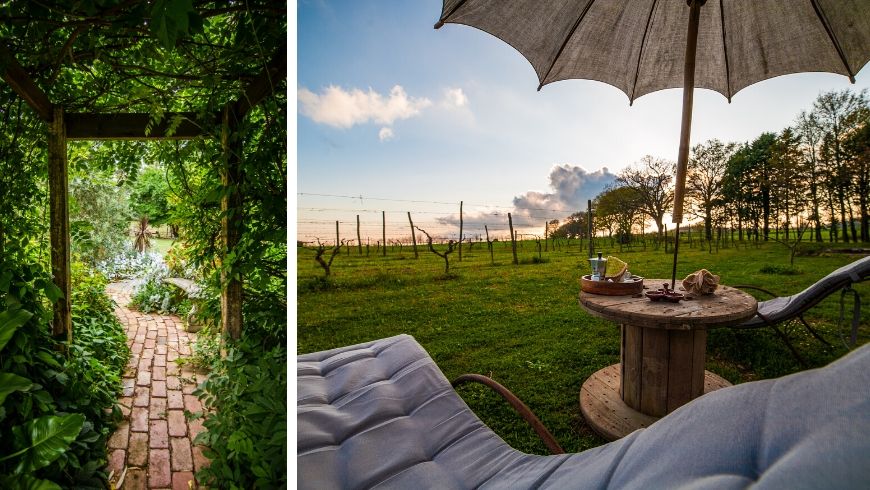 Garten (Foto von Tim Cooper auf Unsplash) und kreative Upcycling-Ideen im Garten von Sant'Egle