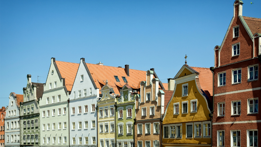 Das Zentrum von Landshut, Niederbayern