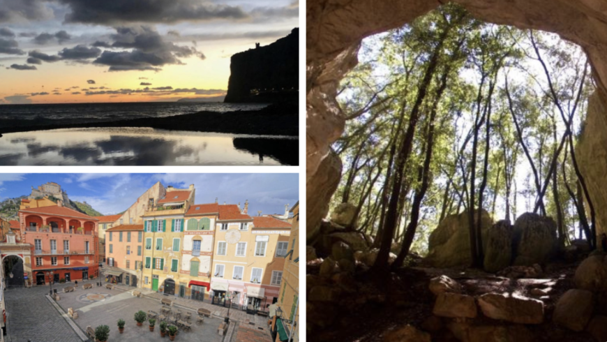 Bildern von einer ligurischer Platz, vom Meer und von den Höhlen