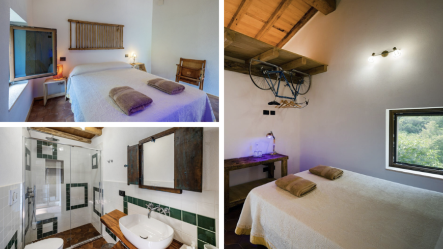 Bilder des Zimmers "Legno" (Holz) mit Holzdetails 