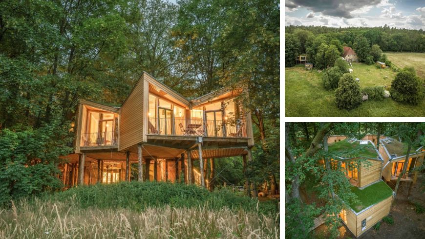 Innovative Architektur im Einklang mit der Natur. Diese modernen Baumhäuser in Niedersachsen bieten ein einzigartiges ökologisches Wohnerlebnis in den Wipfeln.