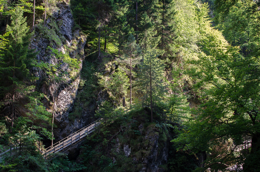 Orrido dello Slizza, puentes y pasarelas en las laderas de roca, fotografía de Massimo Variolo, via Flickr