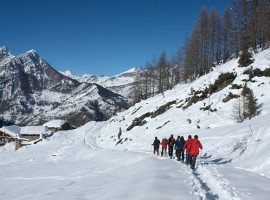 Un paseo en la nieve de Piamonte