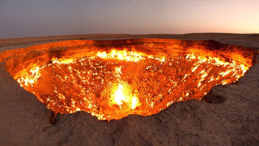 Cratér incendiado, Turkmenistán
