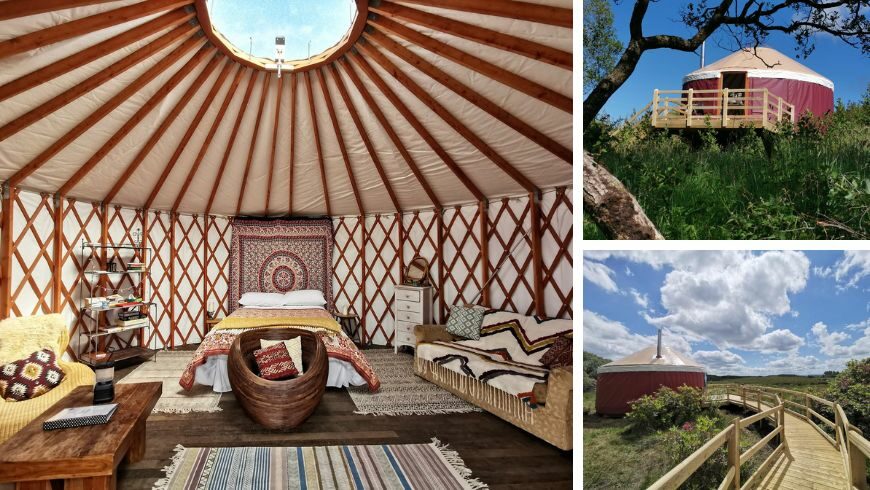 Eco Lodge con glamping yurta de lujo.