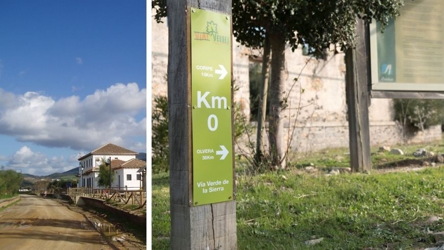 Inicio ruta Vía Verde de la Sierra por Puerto Serrano (Cádiz)