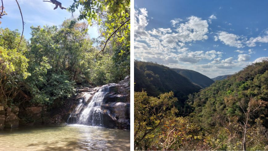 Cascadas y montañas