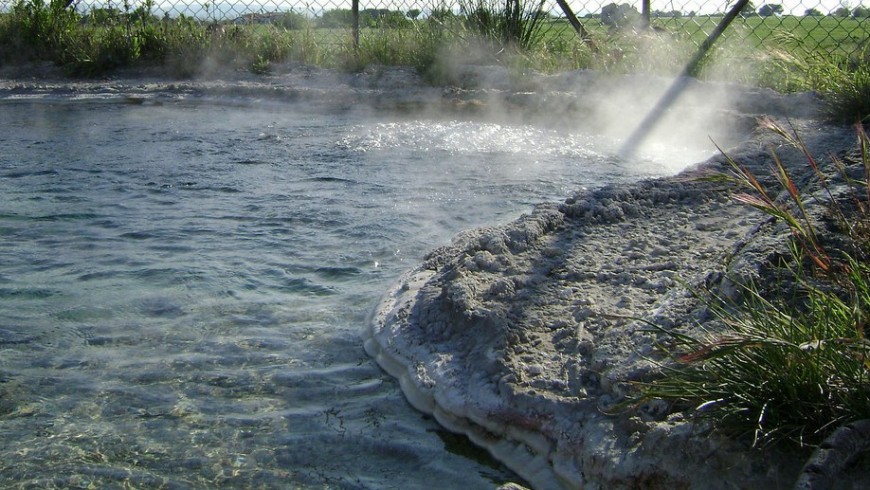 Les piscines naturelles des thermes Bullicame à Viterbo (Latium)