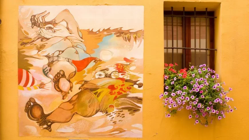 peinture murale à Dozza en Italie