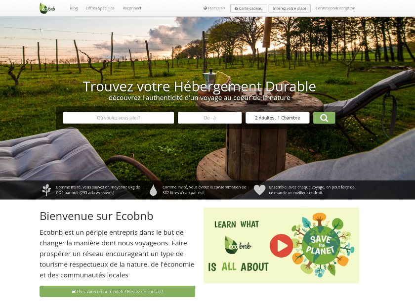 Ecobnb homepage