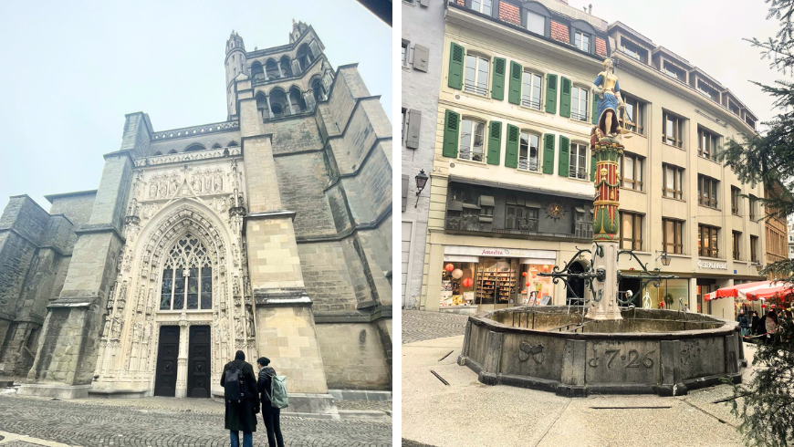 cathédrale et place de Lausanne