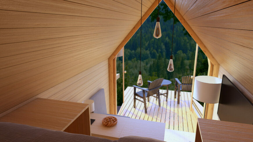 Éclairage LED au Ribno Luxury Glamping and Resort, en Slovénie